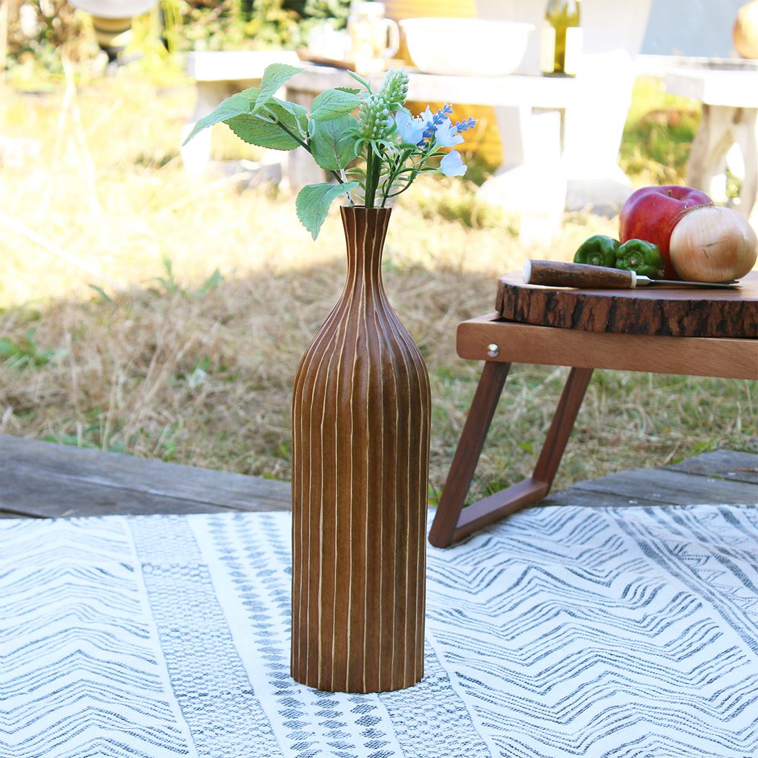 MIROOOO スタチューベース 花瓶スタンド 長方形 木彫り オーナメント