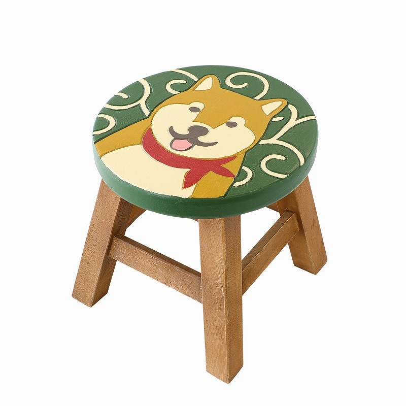 shanti / ラウンドスツール 唐草柴犬｜テソロ(tesoro)公式通販