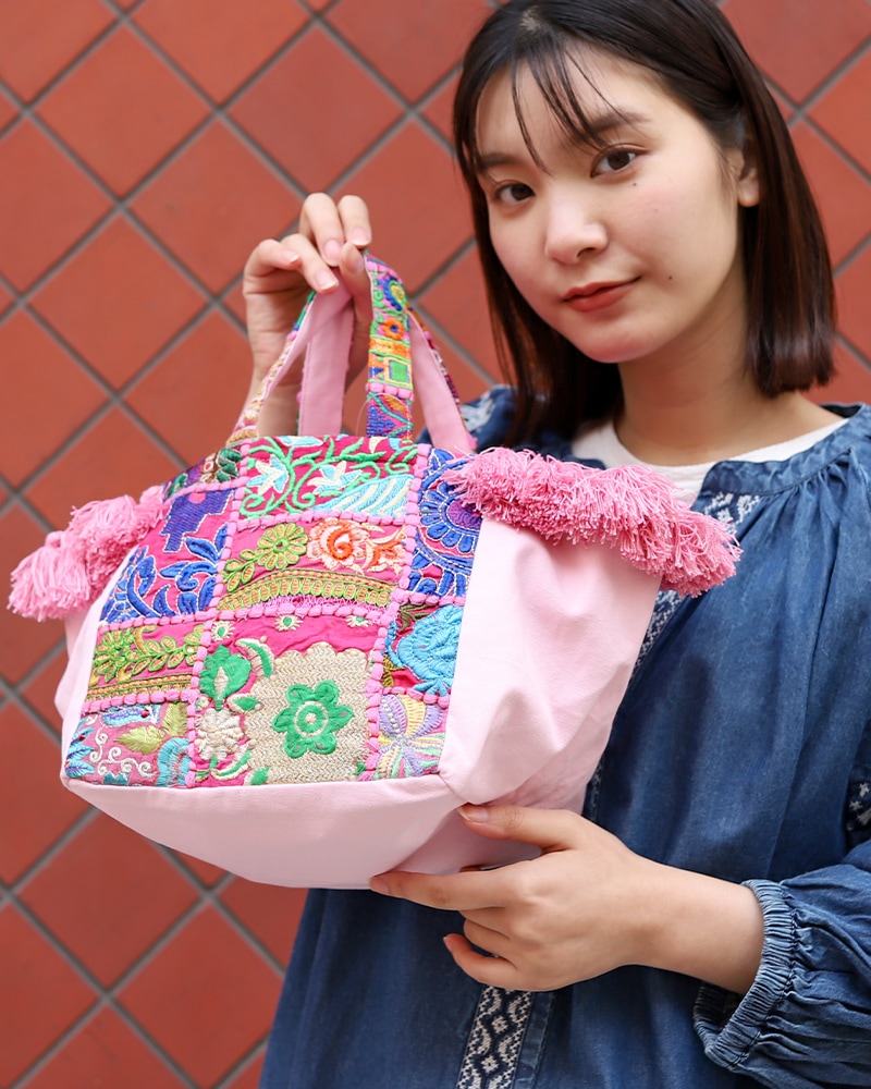 shanti / カンバディアパッチ トート巾着付 [メール便対象品]｜テソロ