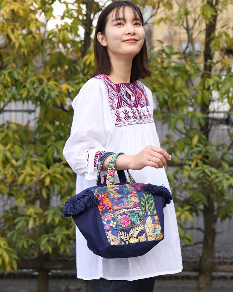 shanti / カンバディアパッチ トート巾着付 [メール便対象品]｜テソロ