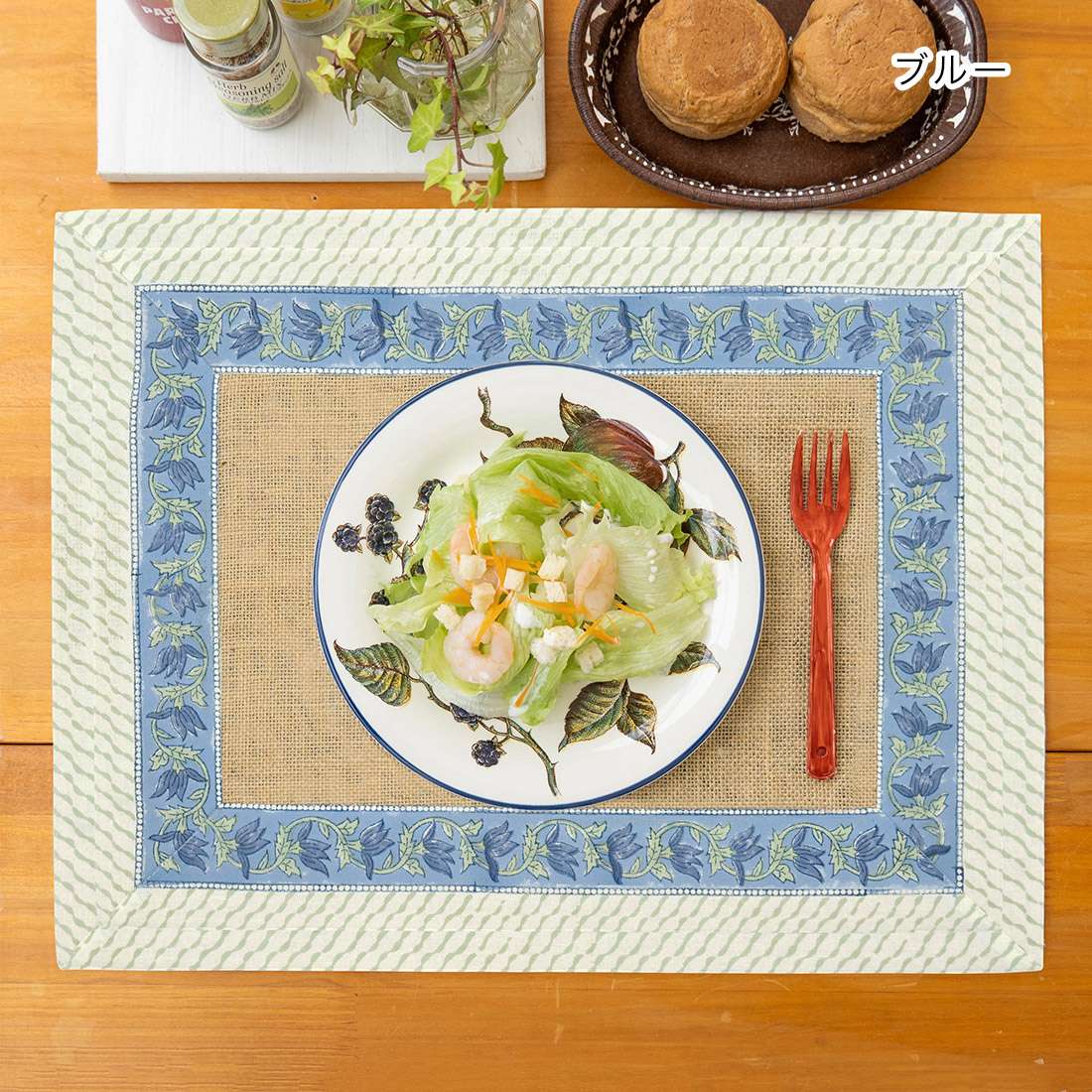 shanti / ランチョンマット ブロックプリント [メール便対象品