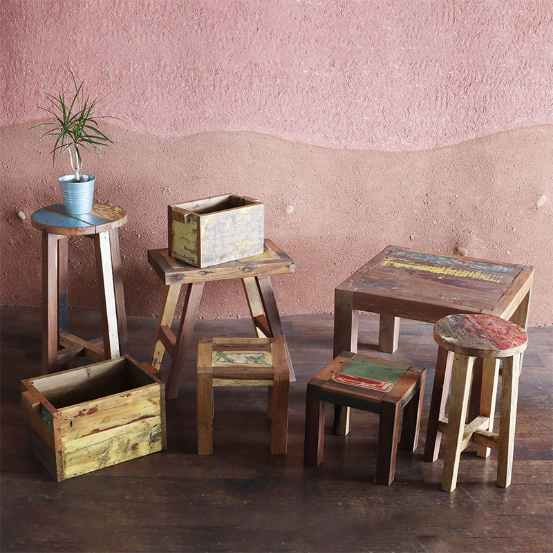 shanti / スクエアスツール ボート古材｜テソロ(tesoro)公式通販