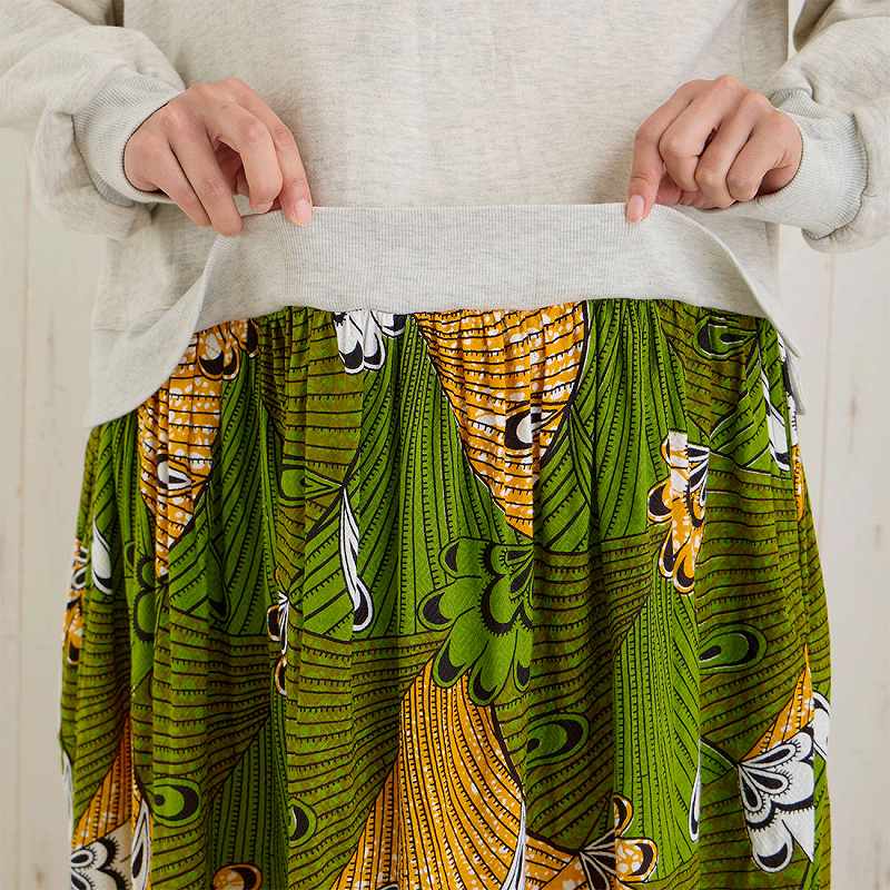 春夏衣料】 shanti / ワンピース アフリカン×スウェット｜テソロ