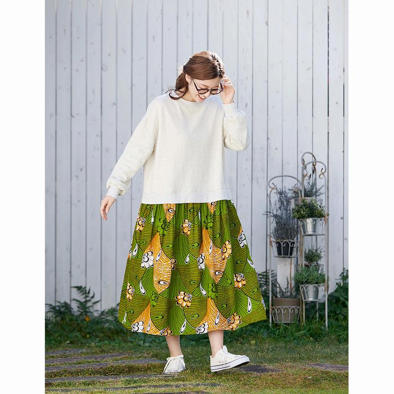 春夏衣料】 shanti / ワンピース アフリカン×スウェット｜テソロ