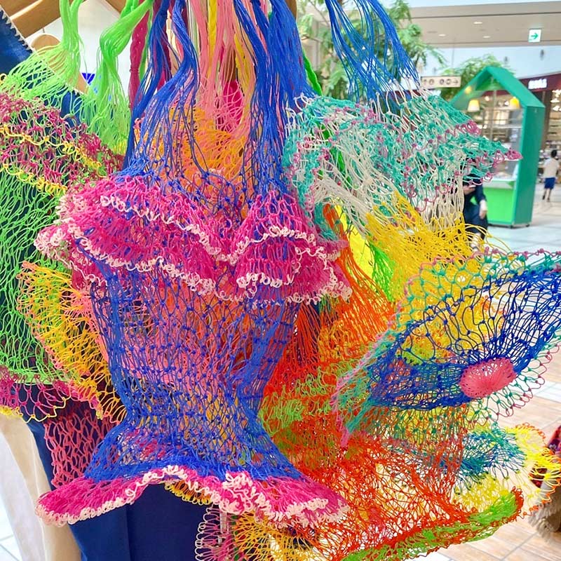 何色が届くかはお楽しみ♪】tesoro / カラフル網バッグ（サークル型