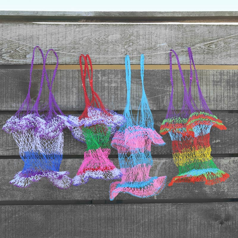 何色が届くかはお楽しみ♪】tesoro / カラフル網バッグ（サークル型