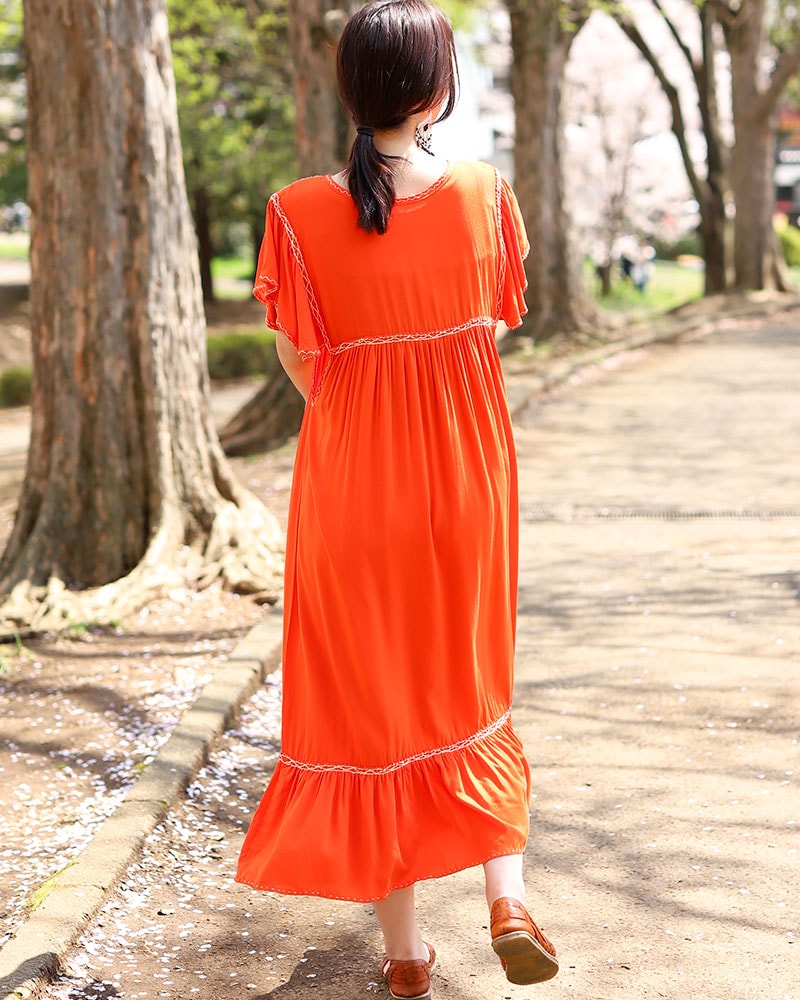 tesoro / ララインサール刺繍ワンピース オレンジB｜テソロ(tesoro