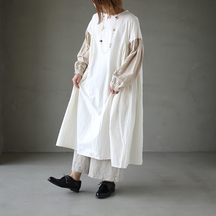 13203012) vlas blomme(ヴラスブラム) / Vintage Cotton 異素材使い 