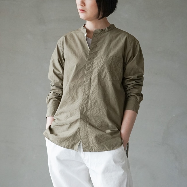 30 Off R310 Rinen リネン 1 2ブロード 比翼スタンドカラーシャツ メール便対象外 Sale 返品 交換不可 レディース Rinen Woody House Lbr