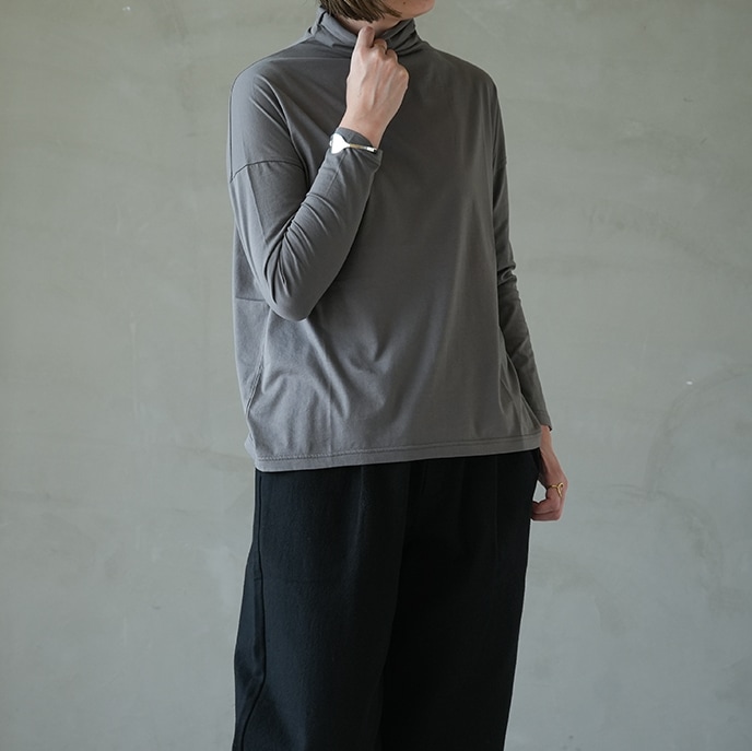 【美品】evam eva グレー ウール ドルマンスリーブ evam eva｜wool lily boat neck pullover｜ladies',tops