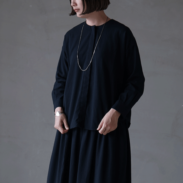 R&D.M.co リネンバンドカラーオーバーロングシャツ R&D.M.co リネンバンドカラーオーバーロングシャツ