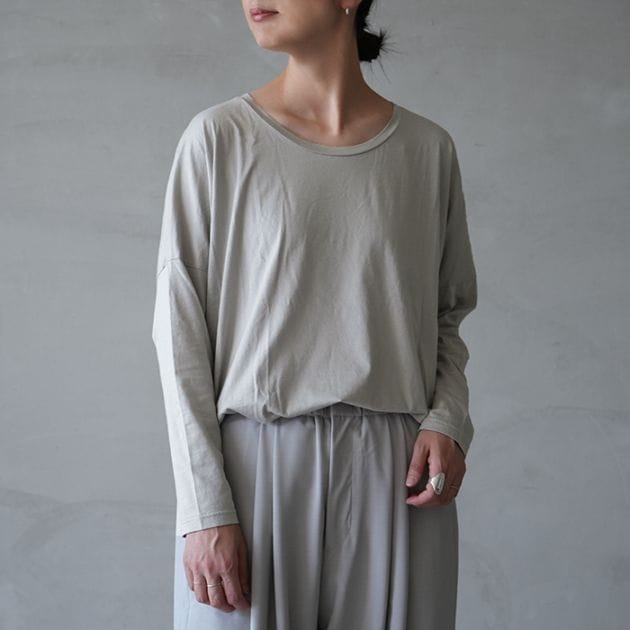 evam eva エヴァムエヴァ コットンスリーブ　M グレージュ　タンクトップ evam eva エヴァムエヴァ キュプラ シルク ハーフスリーブ プル