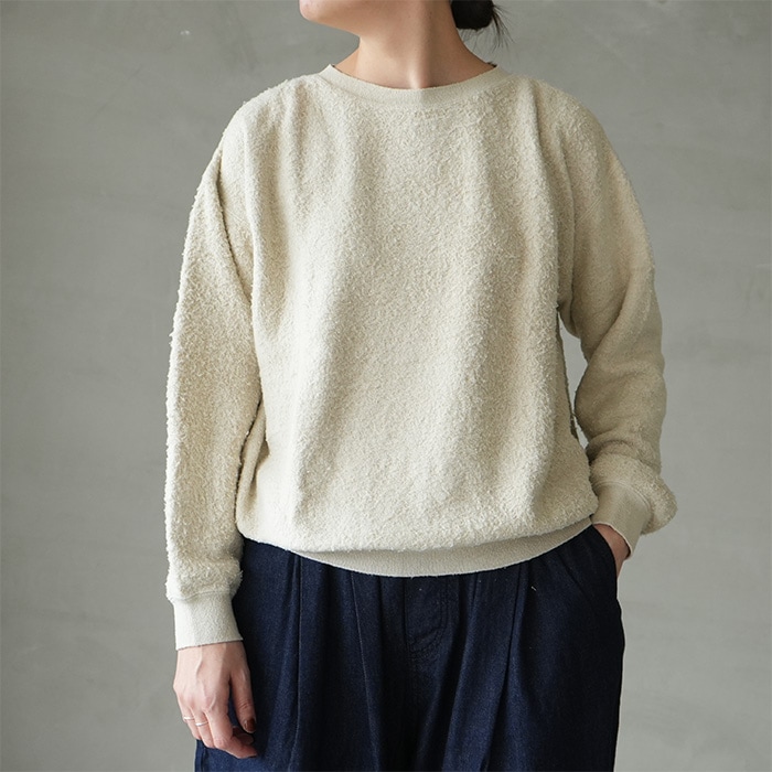 F442/Vlas blomme ブラウス プルオーバー バックギャザー 藍染め F442/Vlas blomme ブラウス プルオーバー バックギャザー 藍染め