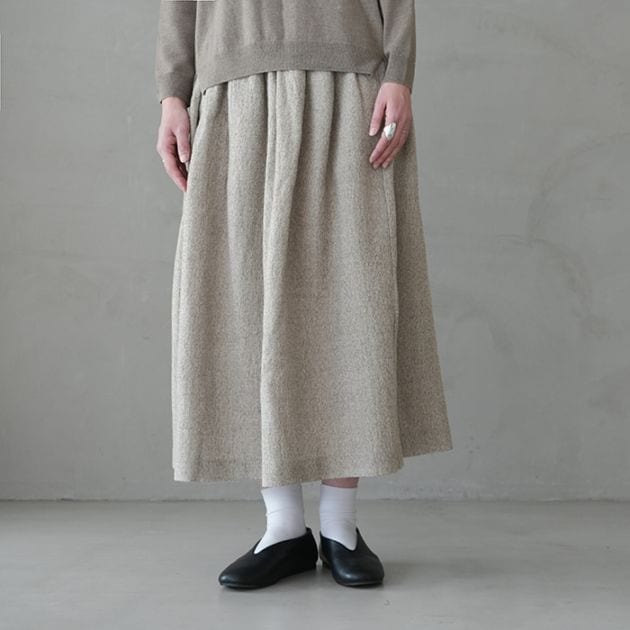 evam evaウールタイトロングスカート evam eva（エヴァムエヴァ） cashmere skirt カシミヤ スカート