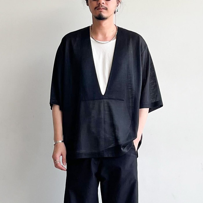 km25s-023）/ KANEMASA(カネマサ) / 46G Atmosphere Stripe L/S Shirt