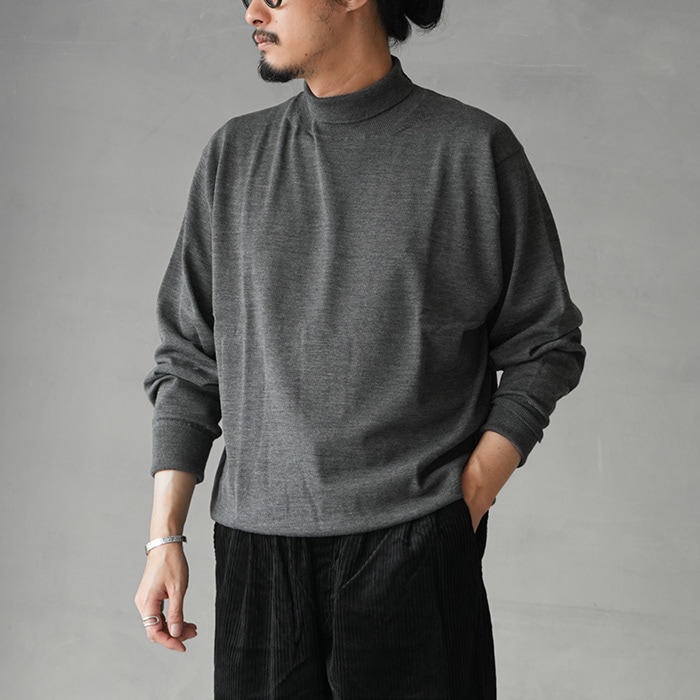 bn-26fm-034) / BATONER(バトナー) / 32G SMOOTH WOOL CREW NECK(32G