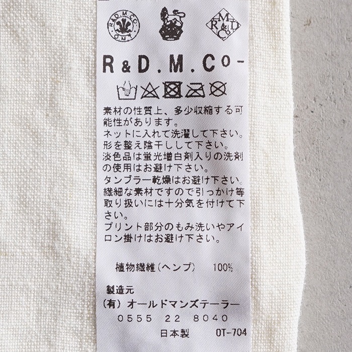 50%OFF】(6971）/ R&D.M.Co-/OLDMANS TAILOR(アールアンドディーエム