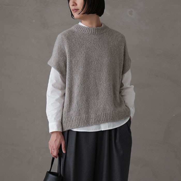 ○（e243k158) / evam eva(エヴァムエヴァ) /alpaca lily vest