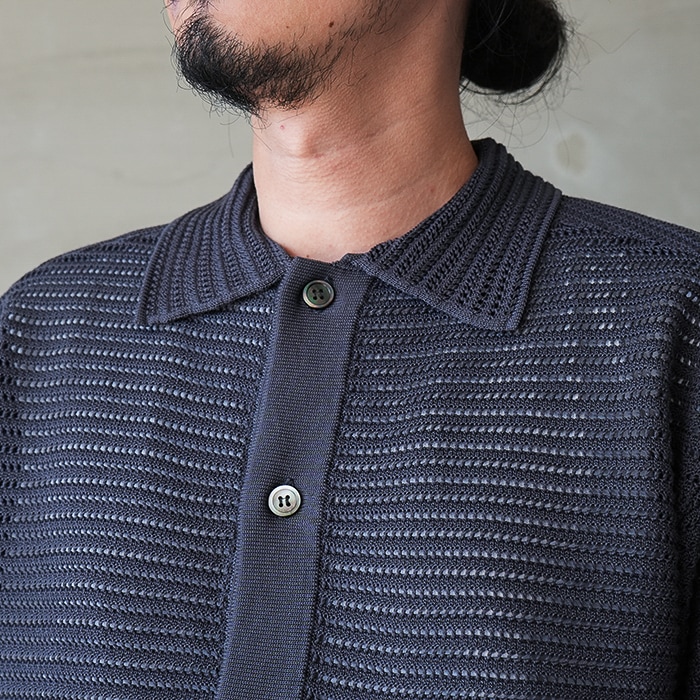 bn-26sm-045) / BATONER(バトナー) / SUMMER KNIT POLO CARDIGAN