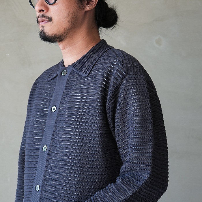 bn-26sm-045) / BATONER(バトナー) / SUMMER KNIT POLO CARDIGAN