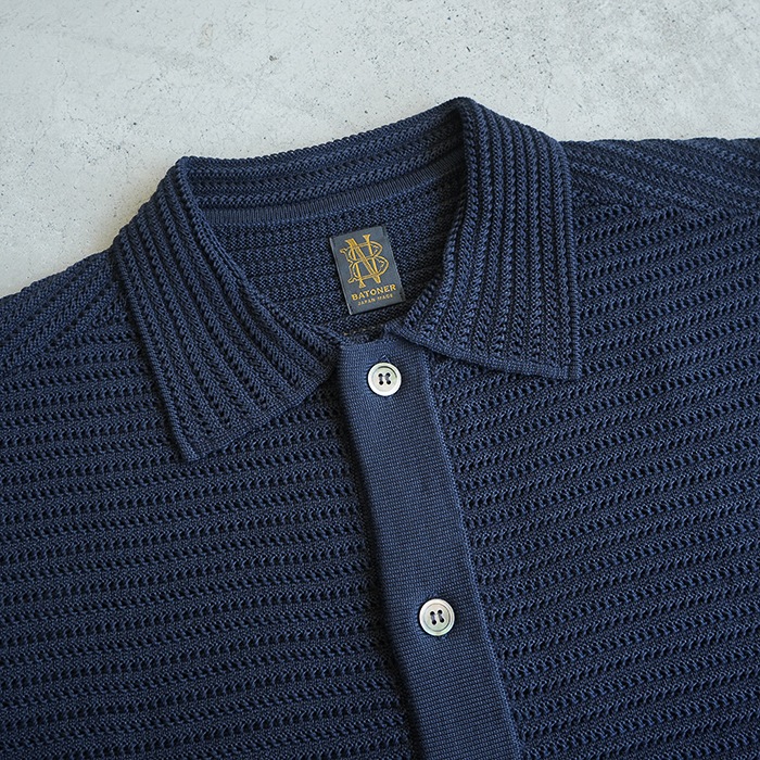 bn-26sm-045) / BATONER(バトナー) / SUMMER KNIT POLO CARDIGAN