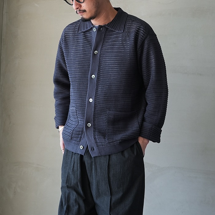 bn-26sm-045) / BATONER(バトナー) / SUMMER KNIT POLO CARDIGAN