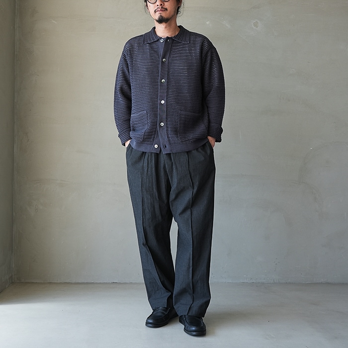 bn-26sm-045) / BATONER(バトナー) / SUMMER KNIT POLO CARDIGAN