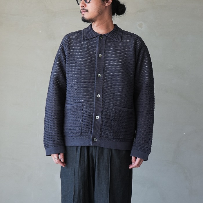 bn-26sm-045) / BATONER(バトナー) / SUMMER KNIT POLO CARDIGAN