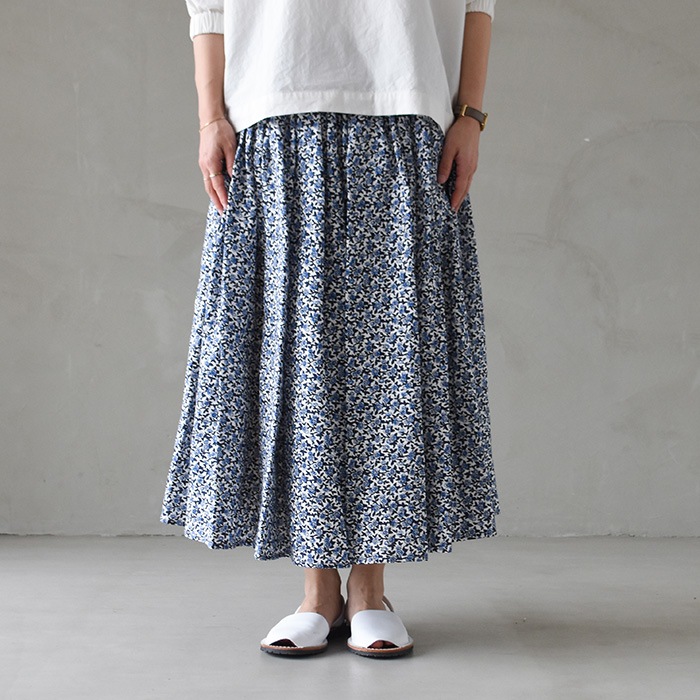 R&D.M.Co-/OLDMANS TAILO リネンヘンプギャザースカート R & D.M.Co- オールドマンズテーラー リネン コットン ギャザー