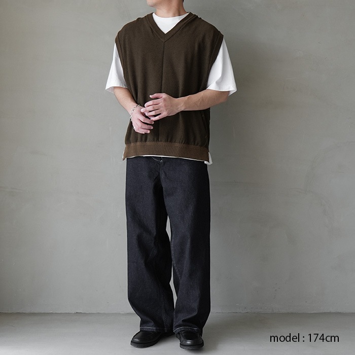 40%OFF】(ysk-25ss-kn09) / YASHIKI(ヤシキ) /Yozora V-neck Vest(夜空