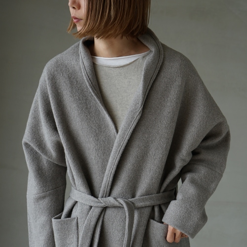 evam eva プレスウールローブコート　E213K117 evam eva エヴァムエヴァ プレスウールローブコート press wool