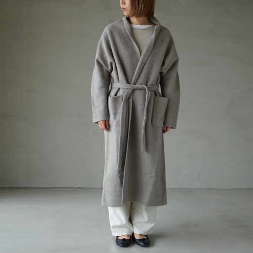 e213k117) / evam eva(エヴァムエヴァ) / press wool robe coat(プレス
