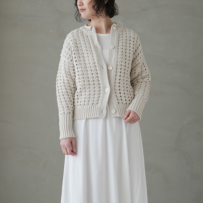 bn-23sl-008） / BATONER(バトナー) /BIG MESH CARDIGAN (ビッグ