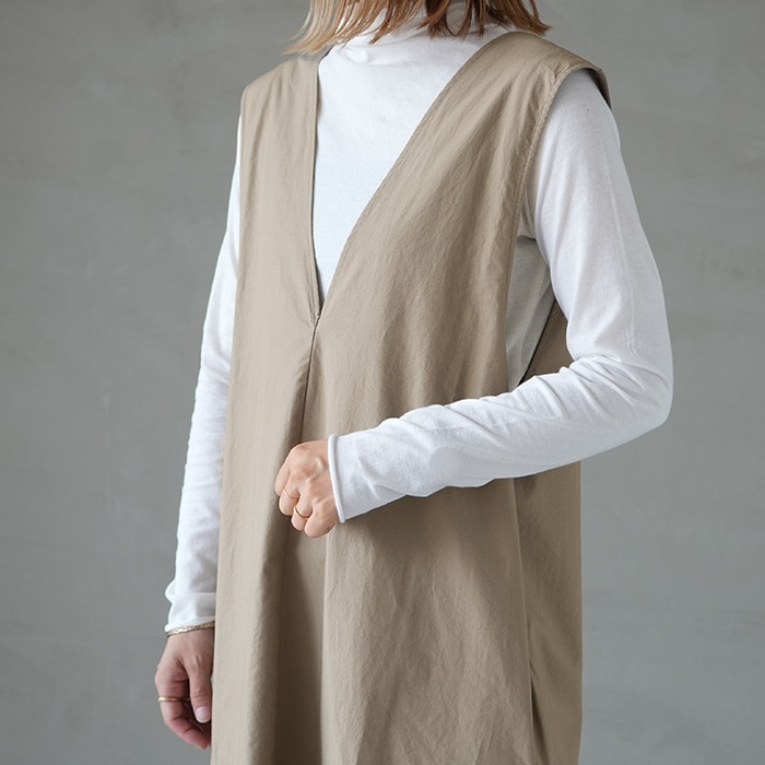 e223t065) / evam eva (エヴァムエヴァ) / cotton sleeveless OP