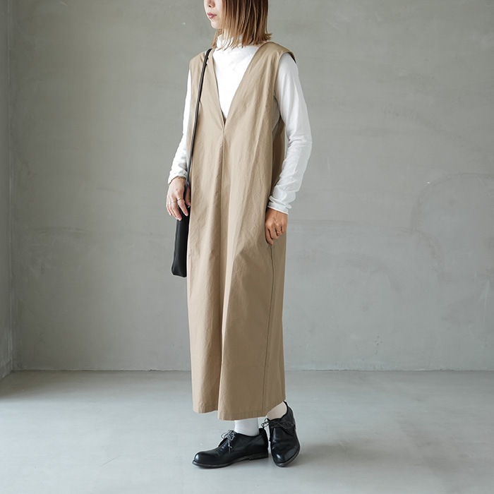 e223t065) / evam eva (エヴァムエヴァ) / cotton sleeveless OP