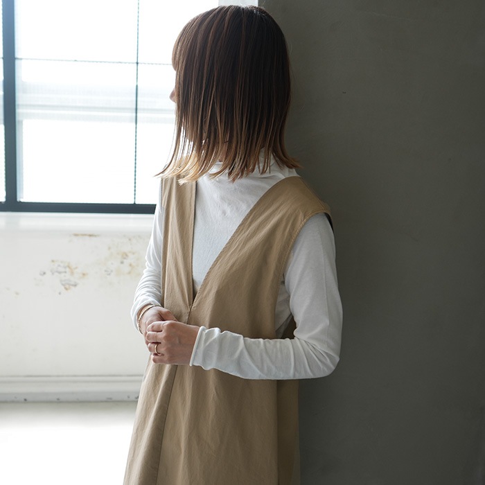 e223t065) / evam eva (エヴァムエヴァ) / cotton sleeveless OP