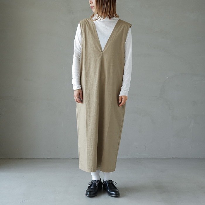 e223t065) / evam eva (エヴァムエヴァ) / cotton sleeveless OP