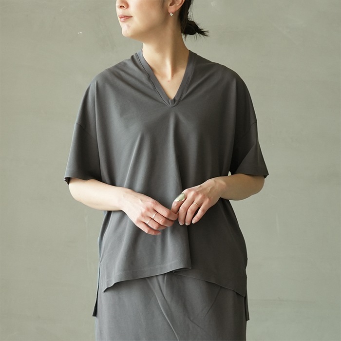 40%OFF】(bn-25sl-065)/ BATONER(バトナー)/BROAD AIR JERSEY KAFTAN T 