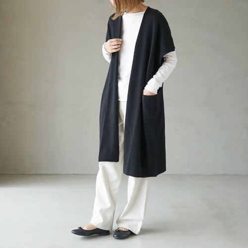 evam eva ロングベスト　コート ◎☆（e233k164） / evam eva(エヴァムエヴァ) /wool aze long