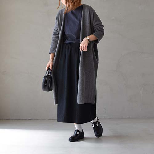 e213k142) / evam eva(エヴァムエヴァ) / wool sable robe(ウール