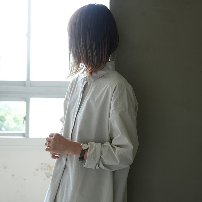 ☆(e223t066) / evam eva (エヴァムエヴァ) / cotton shirts OP