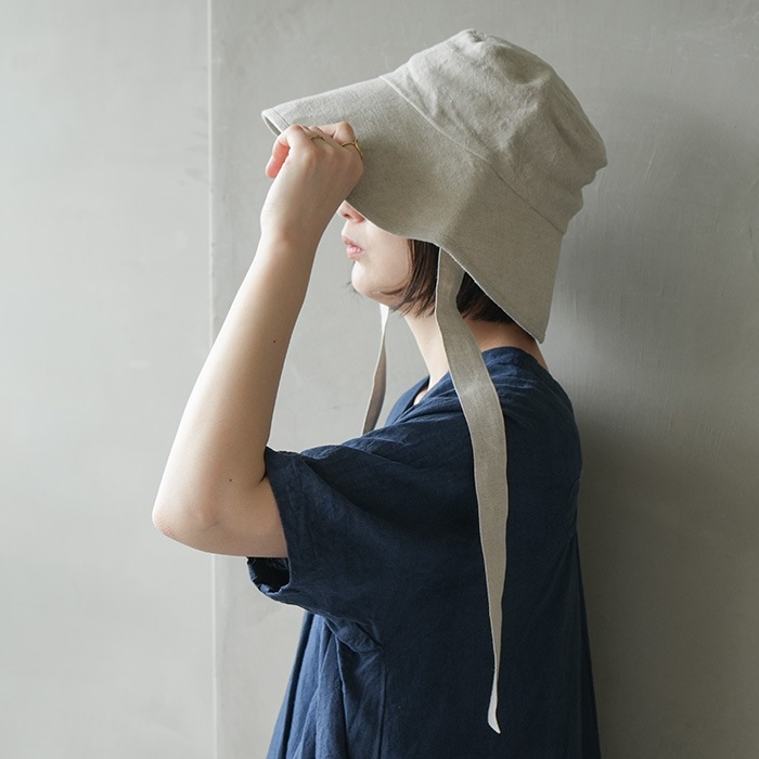□(e231g121) / evam eva (エヴァムエヴァ) /linen strap hat(リネン