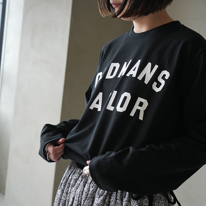 R&D.M.Co- オールドマンズテーラー　プリントロンT　Mサイズ R&D.M(オールドマンズテーラー) OMT FLOCKY PRINT CREW NECK S/S