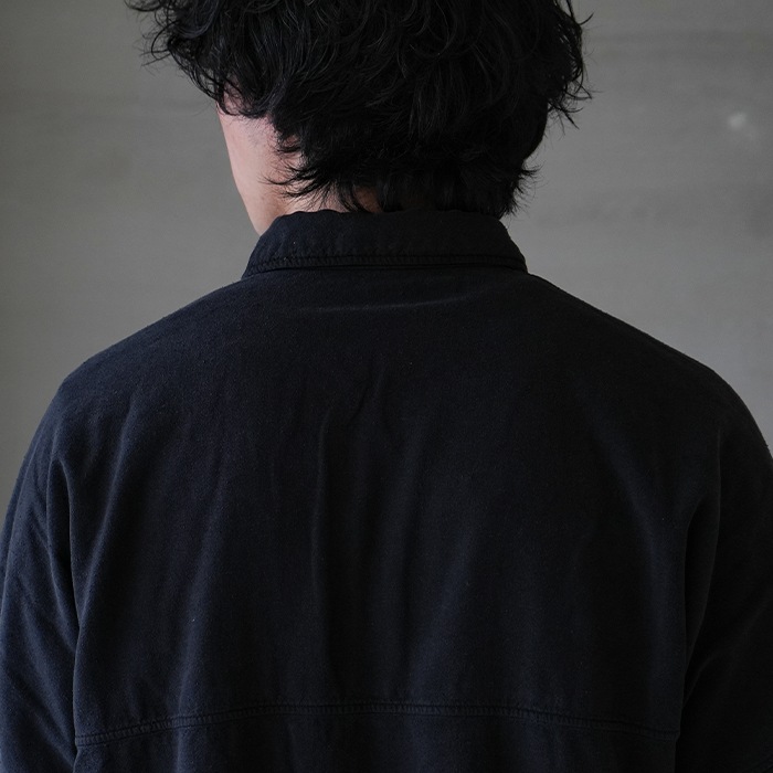 anc-sh31-a) / ANCELLM (アンセルム) / SILK SUEDE DRESS LS