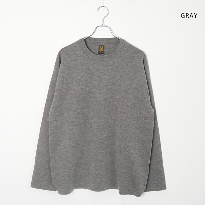 30%OFF】(bn-25fm-019)/ BATONER(バトナー) / 32G SMOOTH WOOL CREW