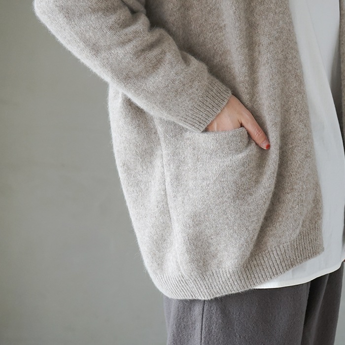 e223k214) / evam eva (エヴァムエヴァ) /wool fox short robe