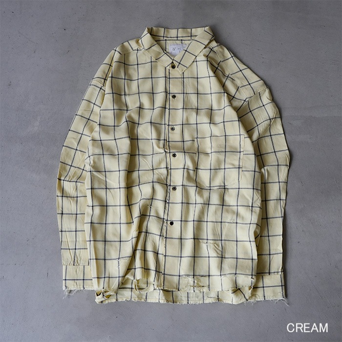 30%OFF】(anc-sh28-a) / ANCELLM (アンセルム) / RAYON CHECK CRASH LS