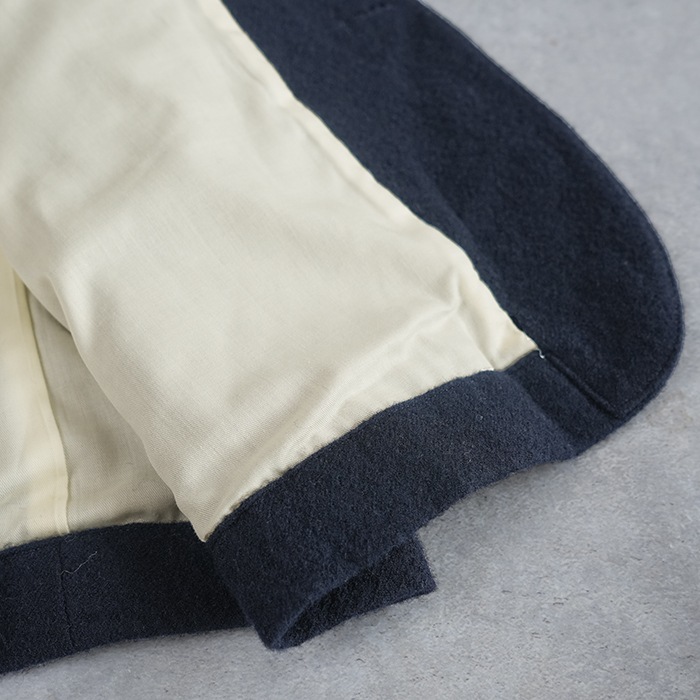 新品タグ付【rehellinen】(レッへリネン)skip op R27505]RINEN(リネン) 2/48ウール綾織 ラグランノーカラージャケット