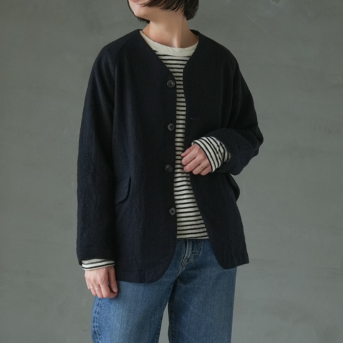 deres デレス　リネンジャケット　ノーカラー deres デレス リネンジャケット ノーカラー deres デレス リネン