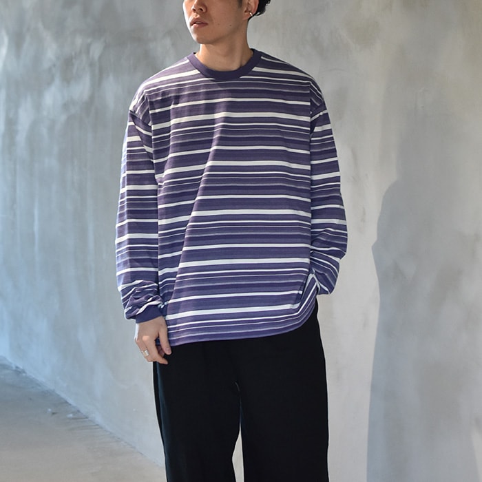 新品 / POLYPLOID OVERSIZE LONGSLEEVE B POLYPLOID OVERSIZE LONGSLEEVE B PURPLE/NAVY - Mens | rroomm